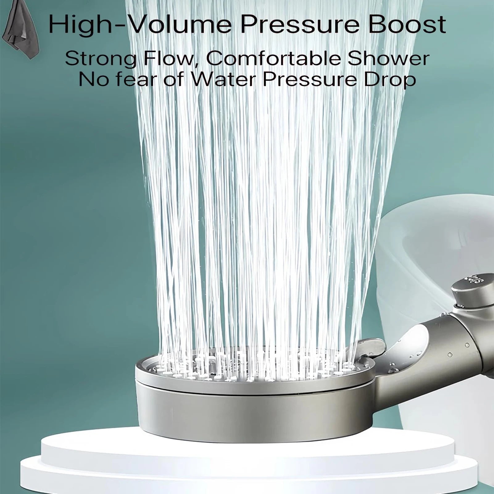 Pressurize Shower Head Durable Stainless Steel Showerhead Set Adjustable Water Pressure Shower Faucet Bathroom Accessories