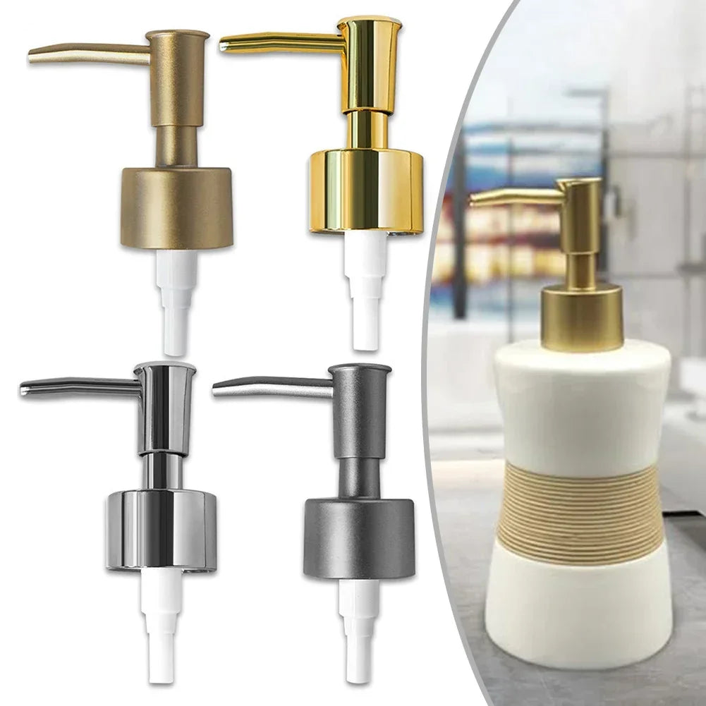 Stylish Soap Dispenser Pump Kitchen Bathroom ABS Plastic Messy Spills Tarnish Resistant Brushed Gold Thread Standard