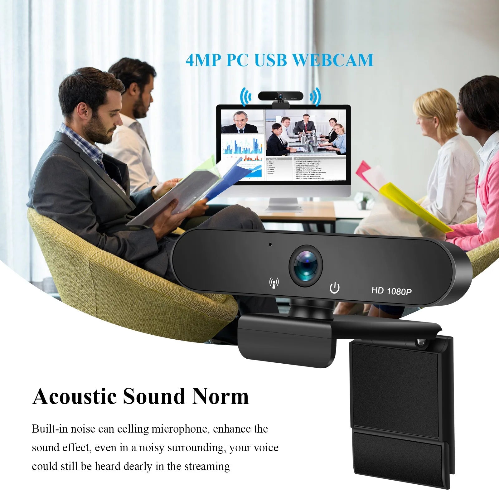 Full HD 4K Computer Web Camera 2K 1080P USB 3.0 Plug Webcam for Youtube Skyper Facebook Ins Online Video Chat Mircophone 30fps