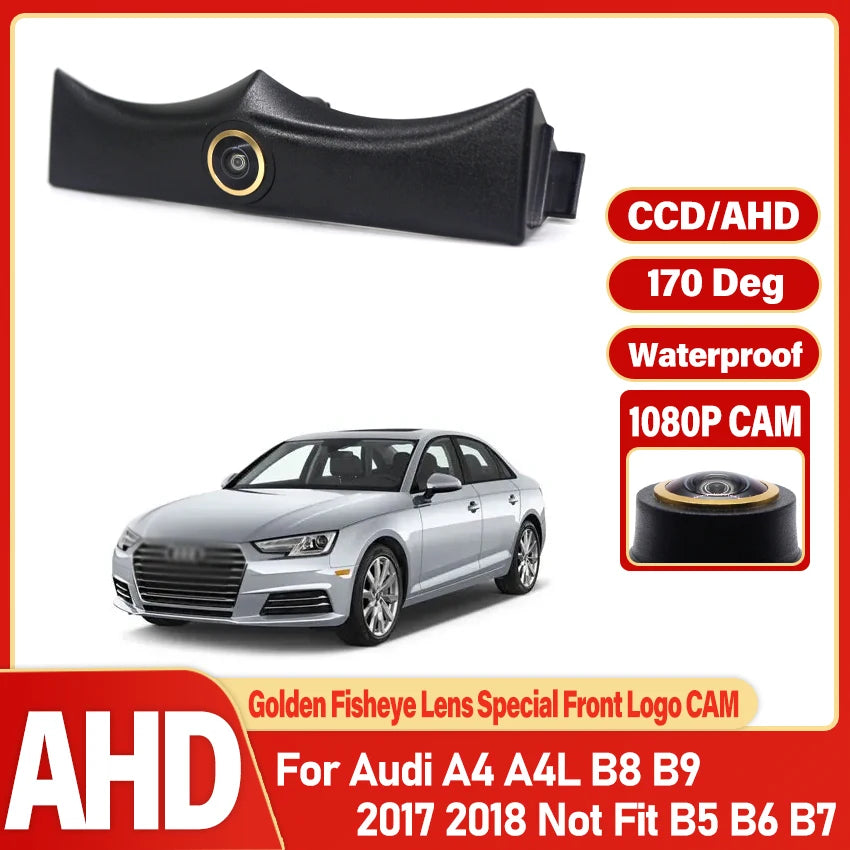 Car Front Camera For Audi A4 A4L B8 B9 2017 2018 Not Fit B5 B6 B7 Car Special Front HD Camera High Quality Waterproof CCD HD