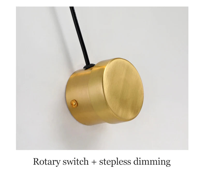 Modern Wall Lamps 360° Rotation Dimming Switch Wall Lights for Bedroom Study Room Decor Living Room Gold Black 12W