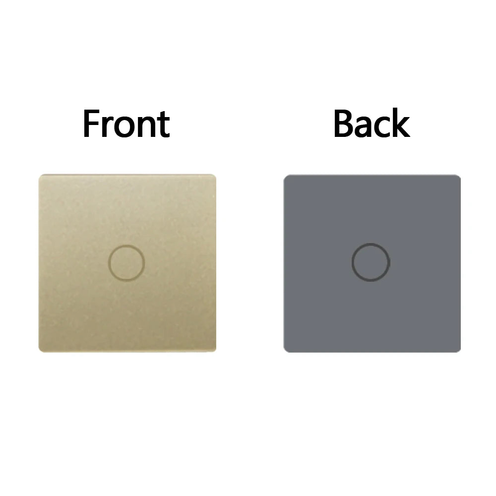 TAWOIA DIY Wall Light Switches Small Glass Panel Parts 1/2/3/4Gang White Black Gold Touch Switches Crystal Parts 47mm*47mm
