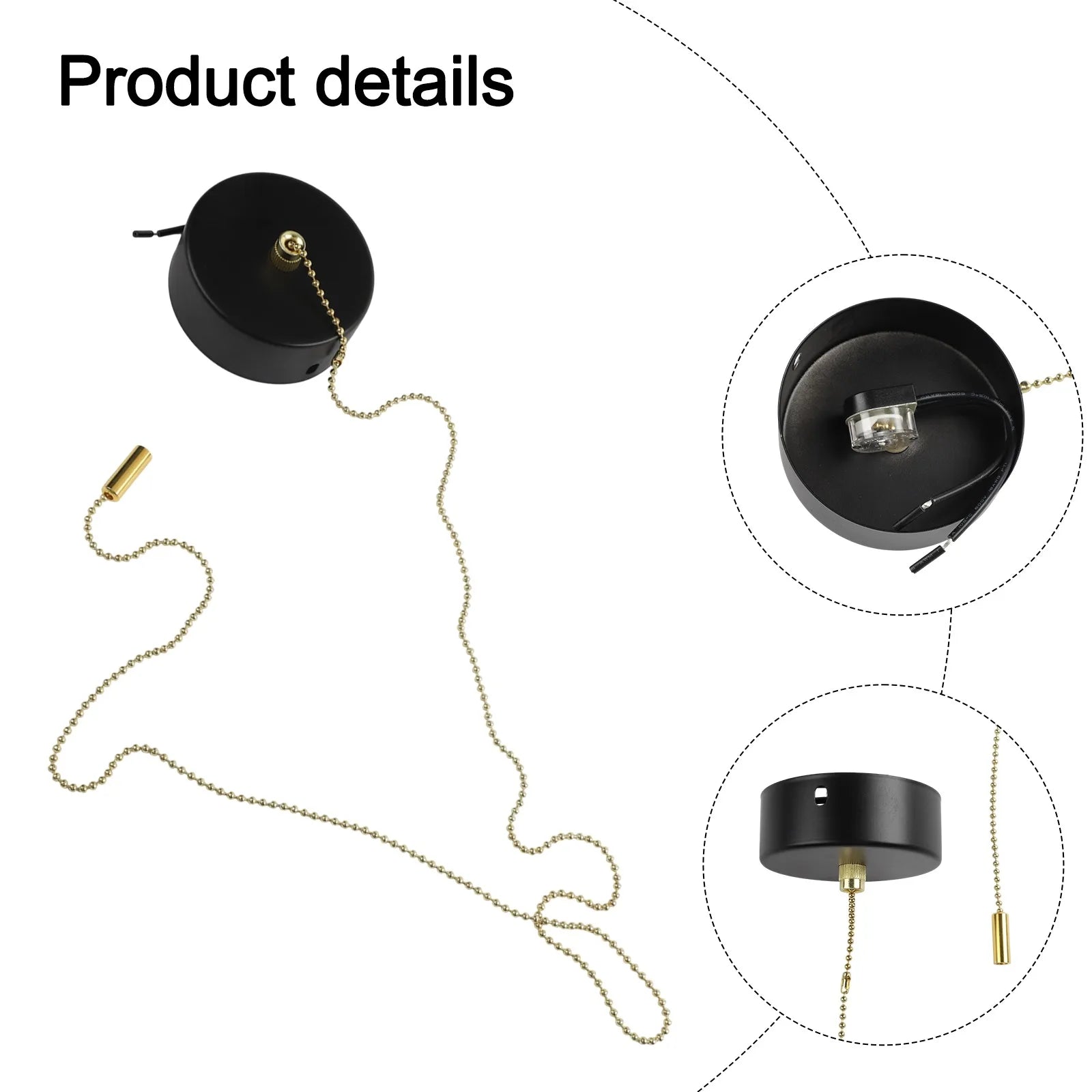 Luxury Bathroom Decor Switch Button Modern Light Switch Gold Pull Cord Light Switch Sophisticated Bathroom Decor