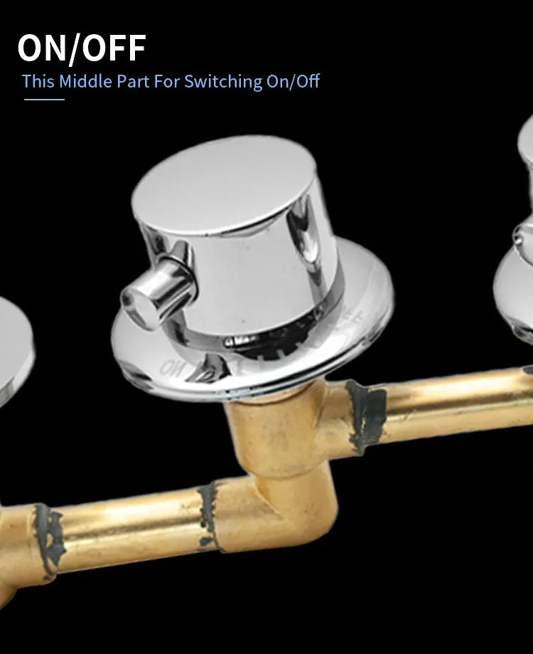 New Triple Handle Thermostatic Brass Shower Faucet Shower Room Auto Thermostatic Control Valve Mixer Tap  2/3/4/5 Way Diverter