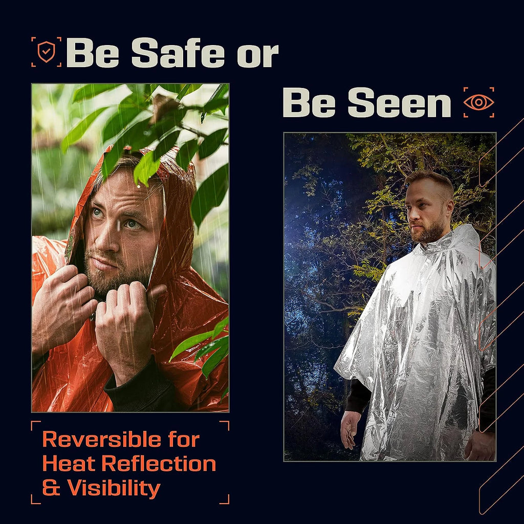 Emergency Rain Poncho Thermal Blanket Poncho Weather Proof Outdoor Survival Camping Gear Survival Gadgets