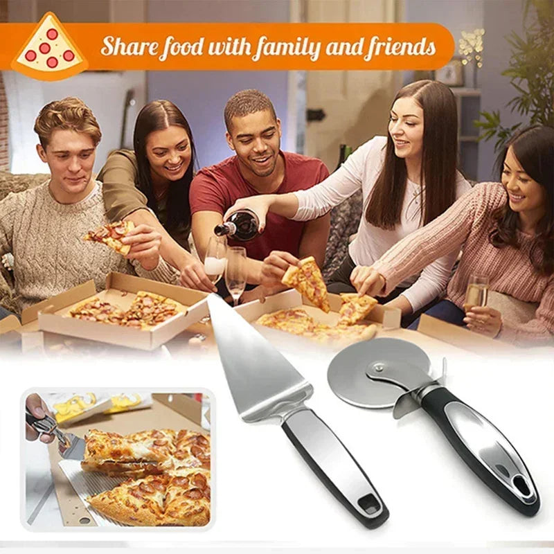 Premium Stainless Steel Kitchen Pizza Cutter Wheel Server Tools Knife Waffle Cookies Cake Bread Dough Slicer Kitchen Gadgets