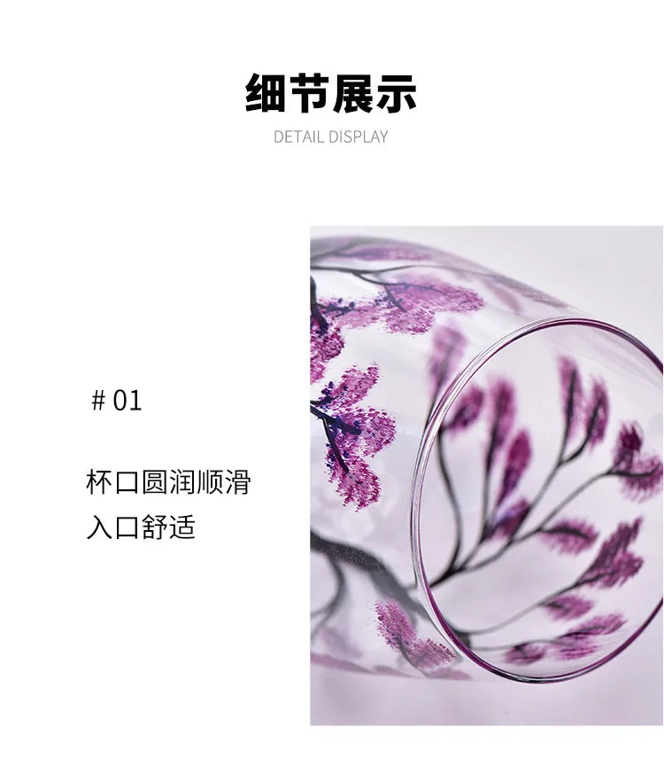 Creative Hand-Painted Crystal Goblet, Four Seasons, Wine Glasses, Drinking Glasses, Cocktail Glass