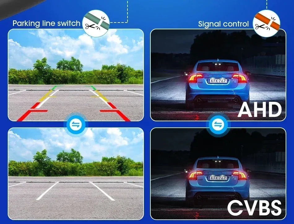 AHD Car Rear View Camera 12V Night Vision Backup Parking Reverse Camera Waterproof HD Color Image Video Vehicle Camera