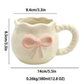 Bow Ceramic Coffee Cup Cute Handmade Ins Style Mug Drinking Water Afternoon Tea Gift Decoration Summer Dopamine Girlfriend Gift