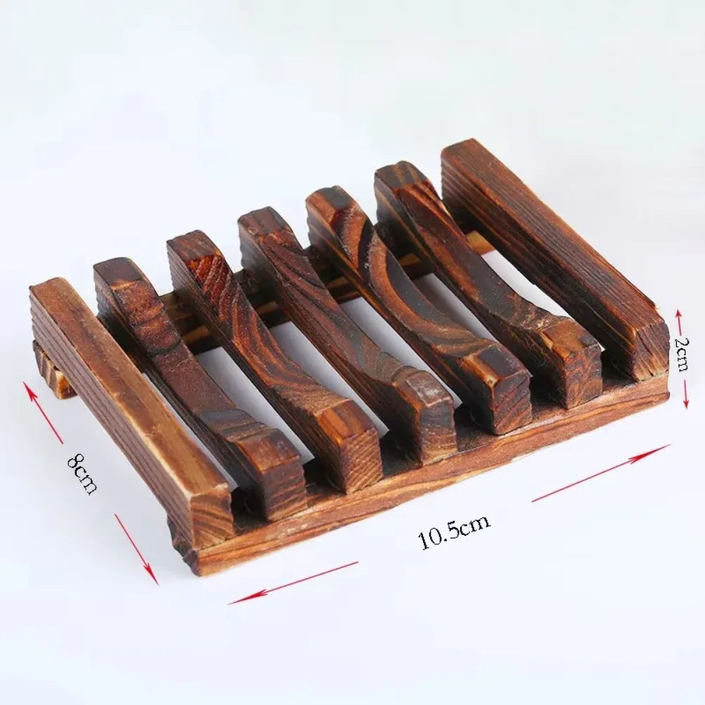 Natural Bamboo Soap Box Dishes Bath Soap Holder Wooden Case Tray Mildew Resistant Drain Bathroom Washroom Accessory
