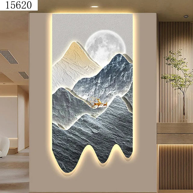 Corridor Decoration Painting Modern Light Luxury Creative Simplicity Landscape Arch Wall Painting Crystal Porcelain Painting