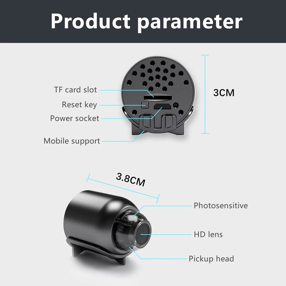 HD 1080P X5 Mini Camera Camera IP Camera Recorder Wireless WiFi Baby Monitor Indoor Safety Security Surveillance Night Vision