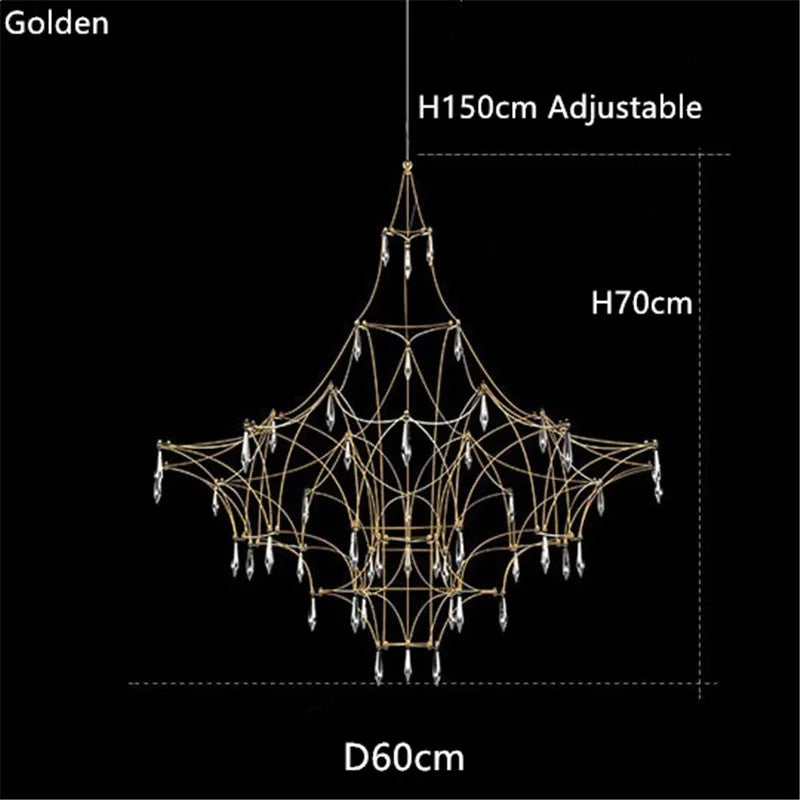 Luxury Chandelier LED Crystal Chandelier Restaurant Modern Light Romantic Living Room Villa Full of Stars Decorative Lighting