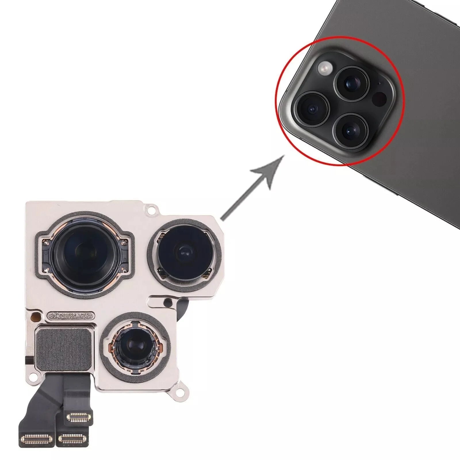 Back Main Rear Camera Front Facing Camera For iPhone 14 15 Pro Max/14 15 Plus 14pro 15Pro With Flash Module Sensor Flex Cable