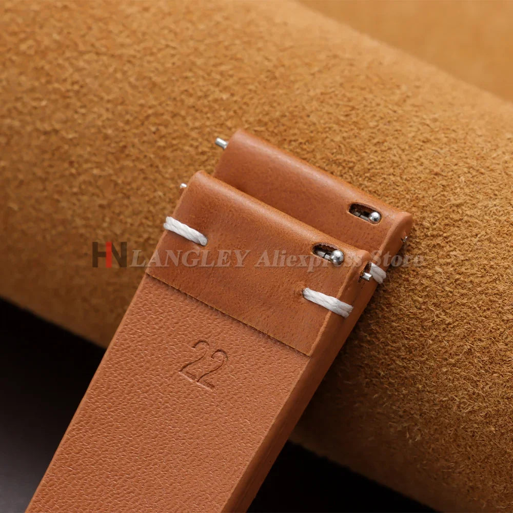 18mm 20mm 22mm Vintage Oil Wax Leather Watch Band Brown Black Cowhide Straps Quick Release Universal Bracelet for Men Wristbands