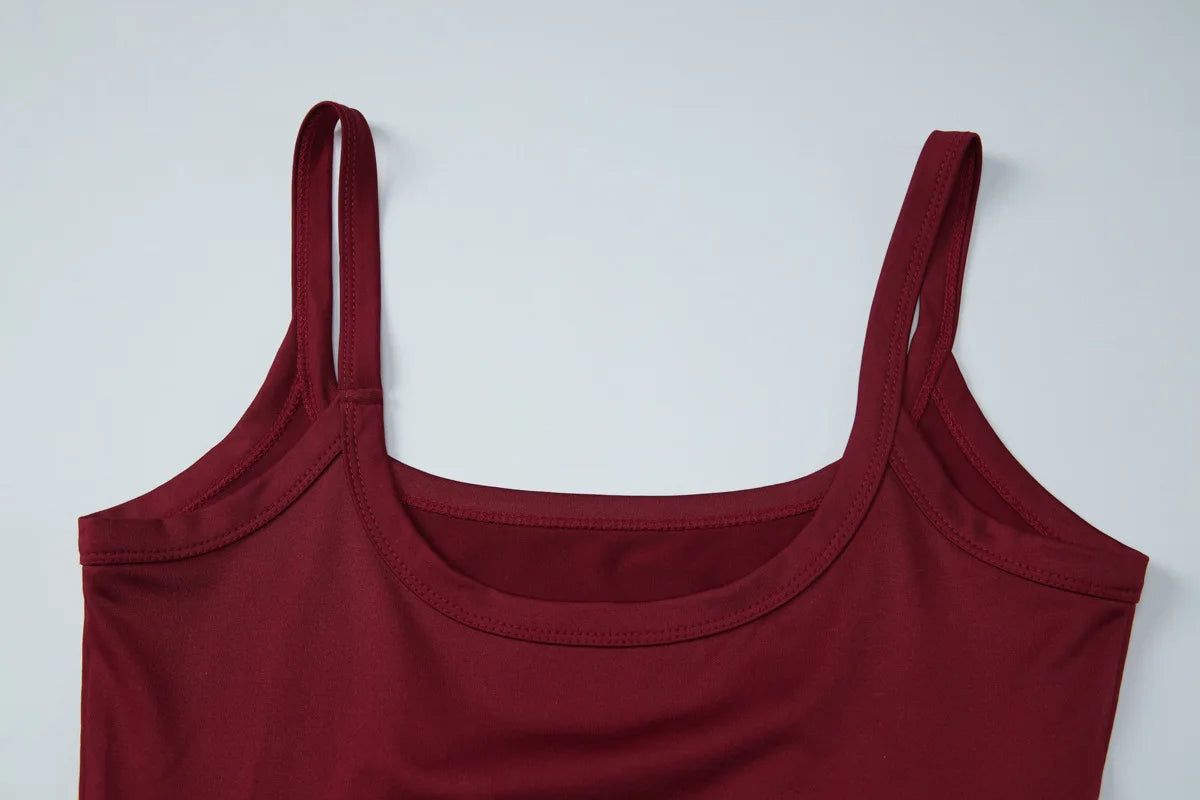 Solid Color Sexy Spaghetti Strap Tank Top Women Sleeveless Slim Cami Vest