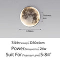 Modern Moon 3D Mural Wall Lamp Realistic LED Light Home Accessories Bedroom, Living Room Ceiling Lamp with Remote Control Decor
