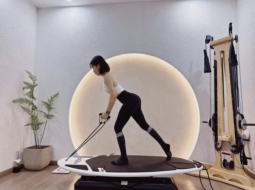 Surfing Indoor With Balance Balls and Non-Slip Stand up Inflatable Paddle Surf Balance Board for Gympromote sales