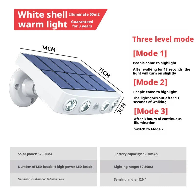 Outdoor Home Courtyard Outdoor Waterproof Lighting Solar Induction Street Lamp Simulation Monitoring Intelligent Light Control