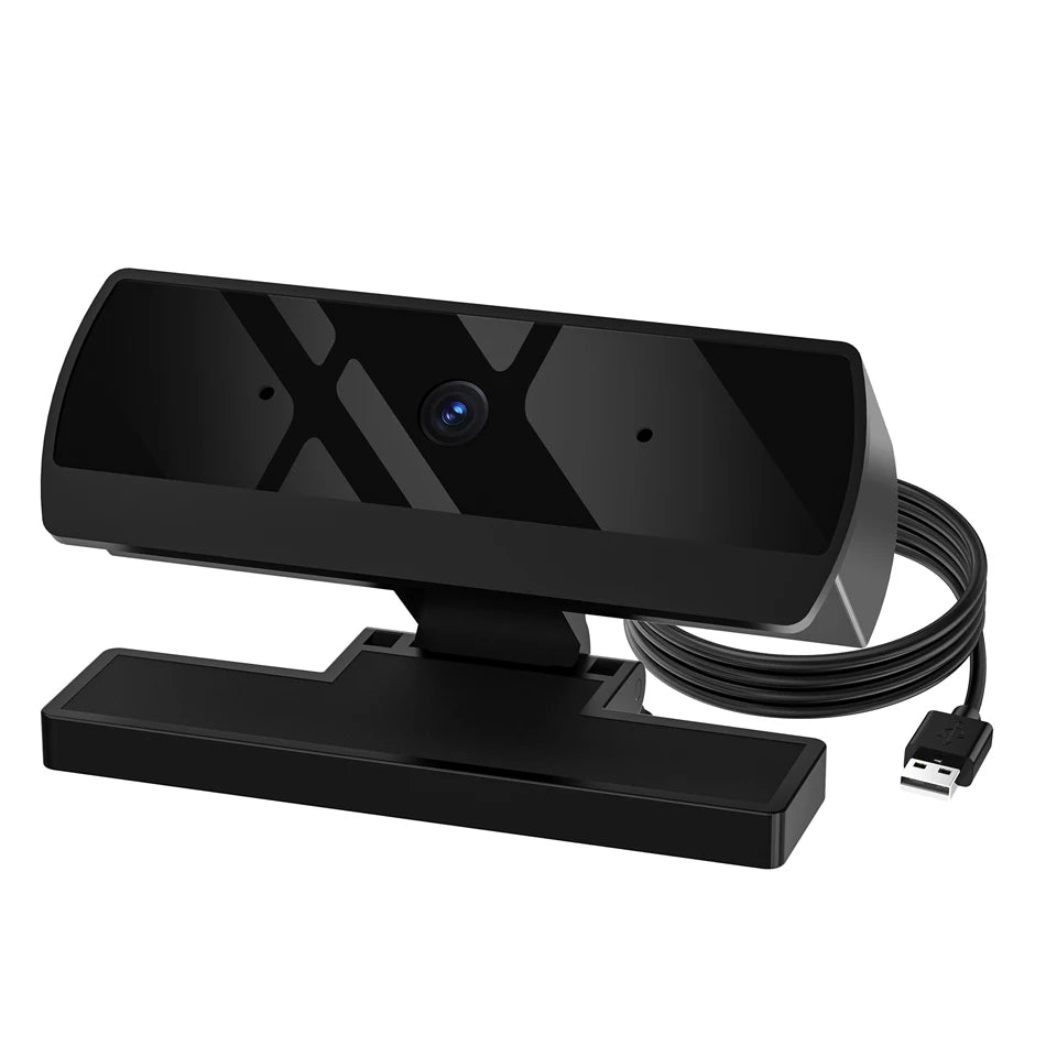 Full HD Webcam with Built-in Microphone and Rotatable Tripod, 1080P Video and Wide Angle Camera, Privacy Cover, for Desktop PC