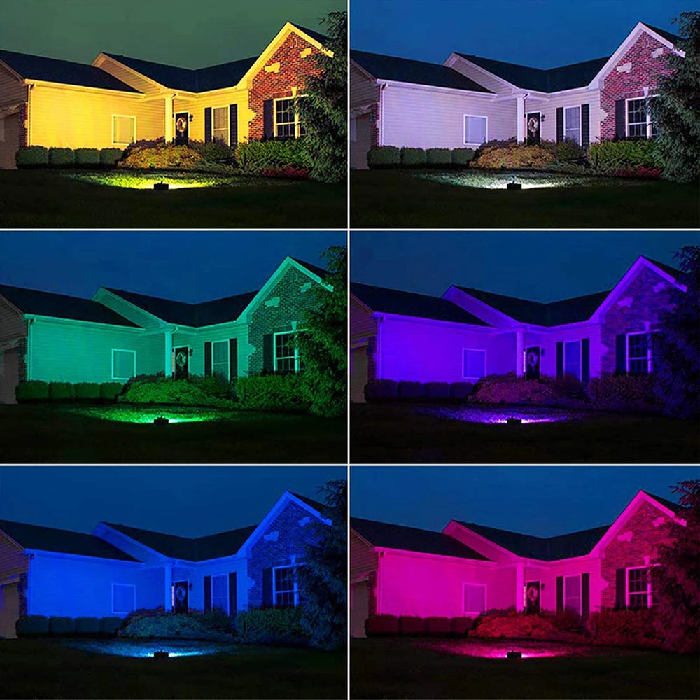 Led RGB Flood Light 20W 30W 50W 100W IP68 Outdoor Floodlight Spotlight AC 220V/110V Reflector Projector Lamp Garden RGB Lighting