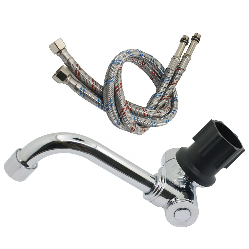 Folding Faucet 360 Degree Swivel Hot and Cold Water Faucet Kitchen Bathroom RV Marine Deck Hatch Boat Camper RV Accessories