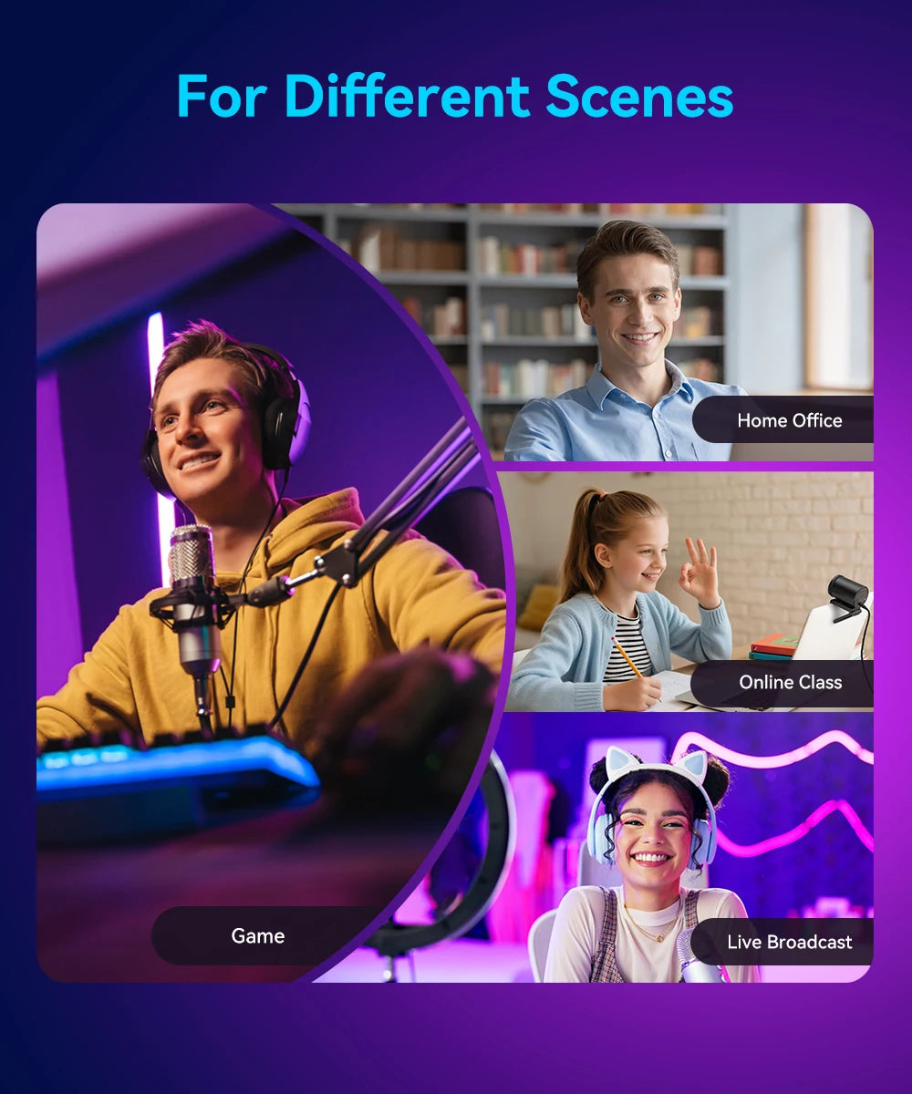Webcam 4K Streaming Web Camera 1080P 60FPS USB Camera EMEET S600 Autofocus Living Stream Camera With Mics for Tiktok/YouTube