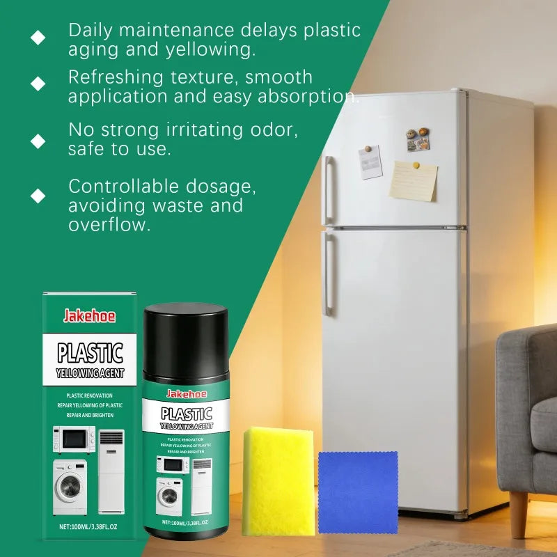 Plastic Yellowing Remover Scratch Repair - Appliances AC Units Fridge Toilet Back To White Gloss Long-Lasting Polish Clean Care*