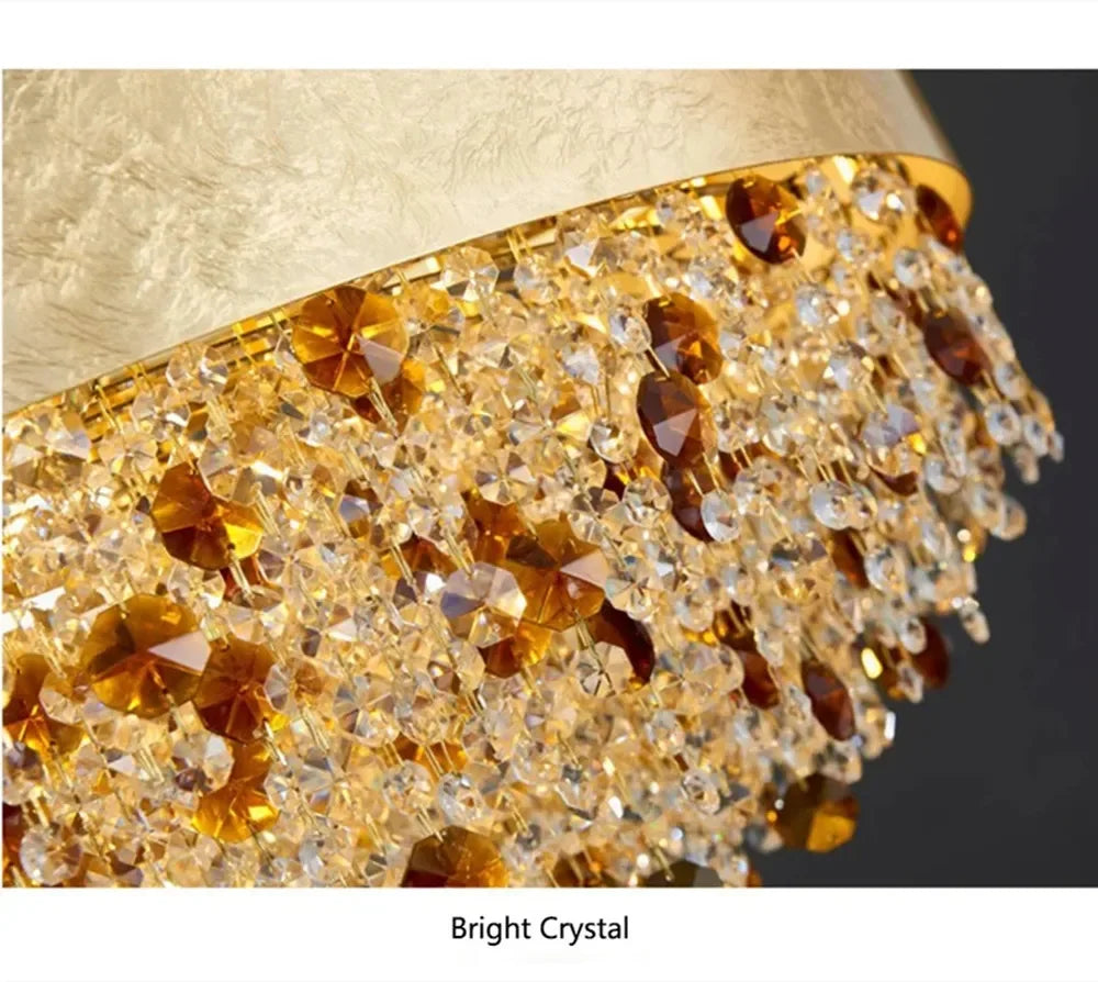 Modern Light Luxury Crystal Living Room Chandeliers for Restaurant Luxury Creative Circular Designer Home Decor Lustre Fixtures