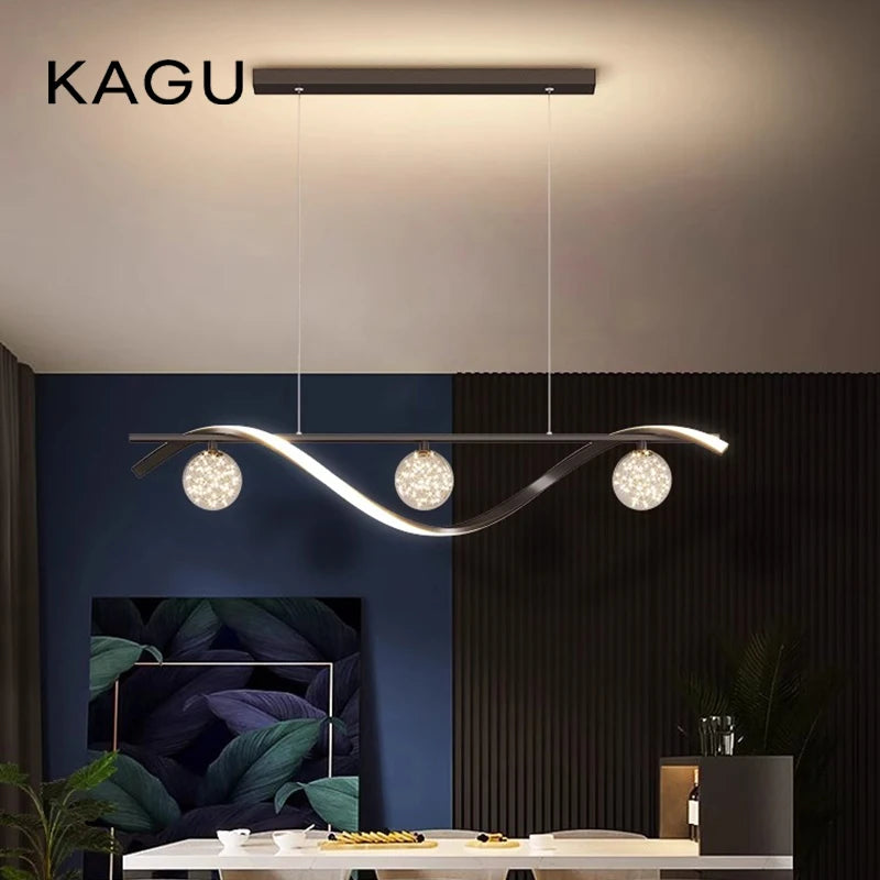 Modern Minimalist Led Pendant Lamps Dimming for Coffee Table Dining Room Kitchen Island Ceiling Chandelier Home Lighting Fixture