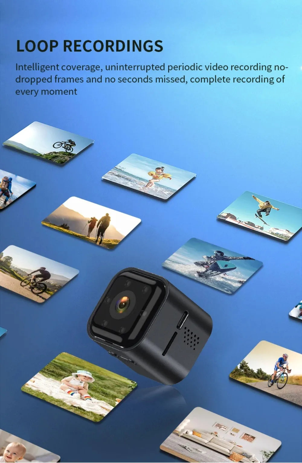 Smart wifi security camera mini camera High Power Low Power Wireless Wifi Action Camera Baby Monitor