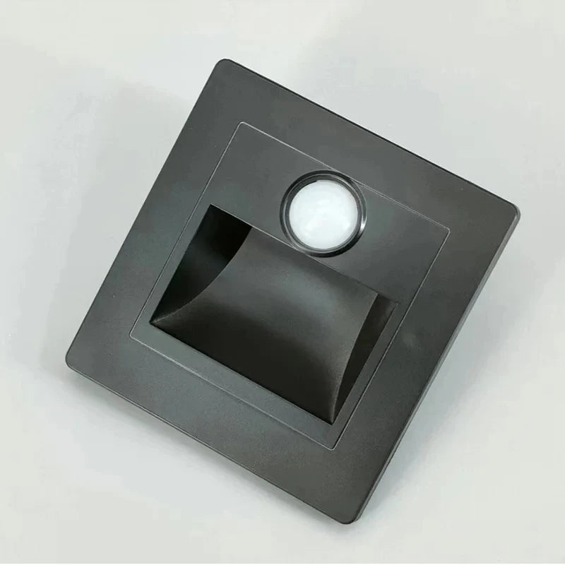 Infrared Motion Sensor Stair Lights Indoor Outdoor Stair Step Wall Lamp 3W Recessed LED Step Light Staircase Bedroom Decoration