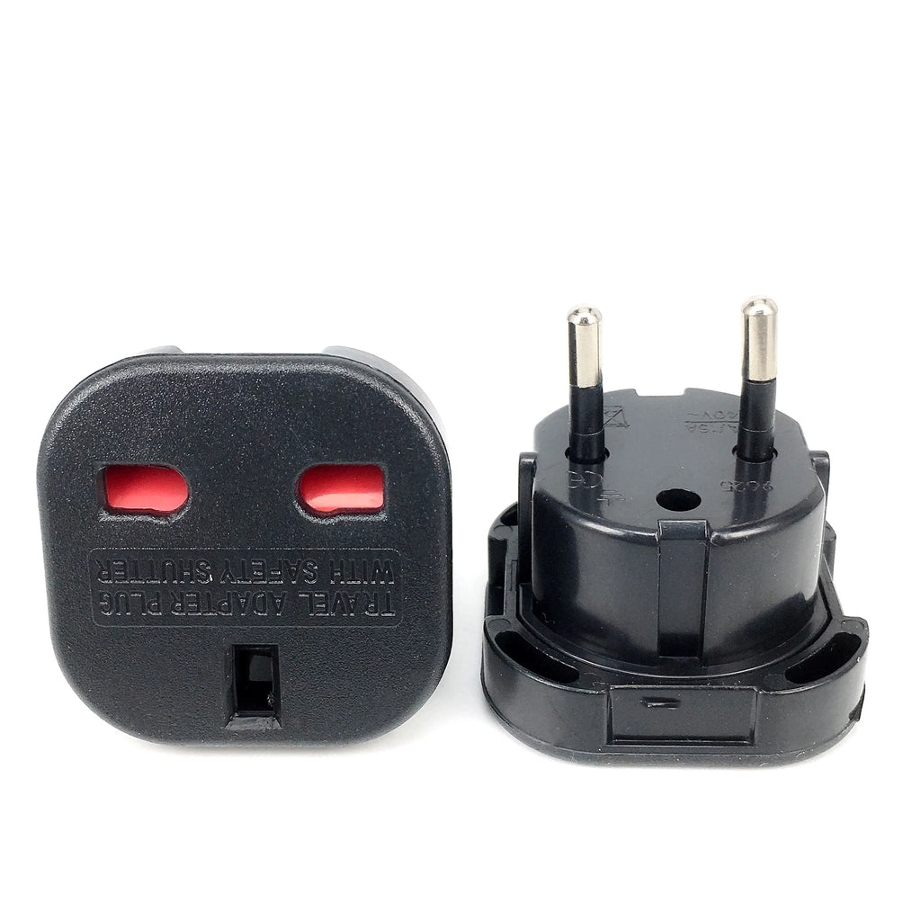 1pcs EU Eletrical Socket UK To EU Travel Plug Adapter Electrical Plug Converter Outlet British UK AC Power Cable Charger Socket
