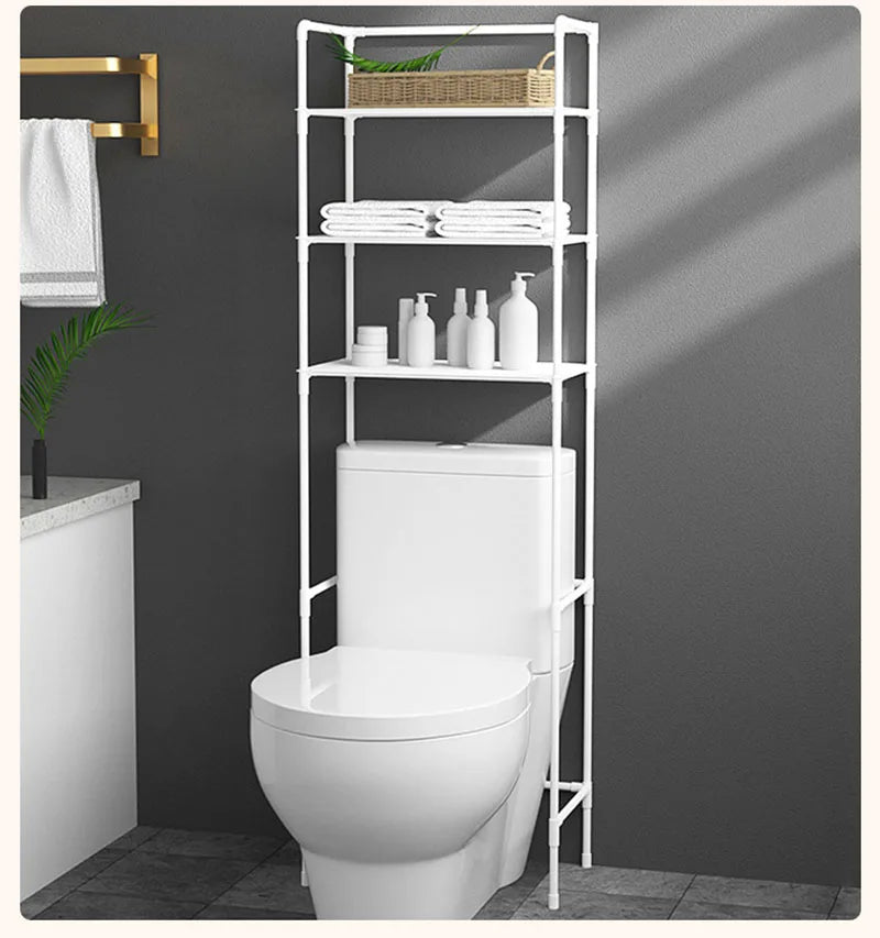 Over The Toilet Storage Rack Multilayer Floor-mounted Bathroom Shelf Large Capacity Toilet Storage Cabinet Space Saver Organizer
