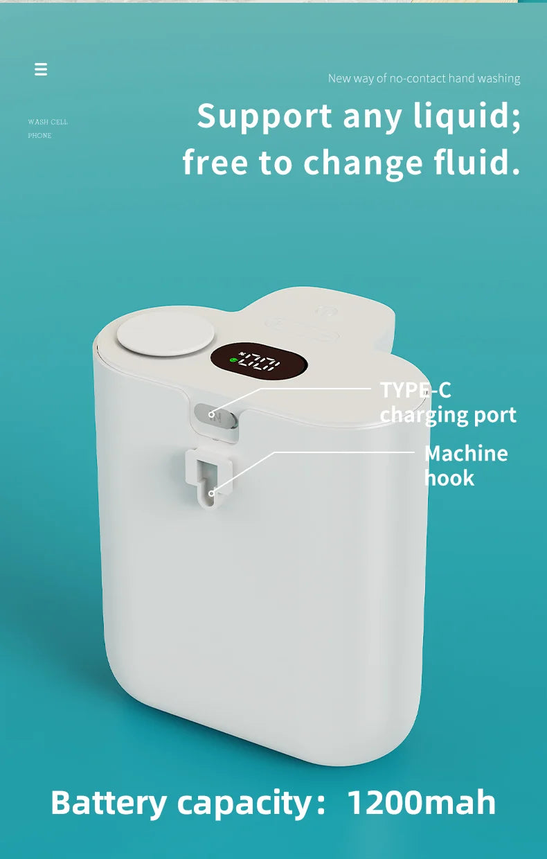 500ML Large Capacity HD Display 9-Gears Adjustable Foam/Liquid Control Automatic Sensor Soap Dispenser Portable Hand Wash Bottle