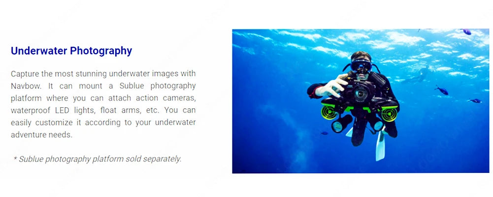 G Camolech Sublue Navbow Smart Electric Underwater Scooter for Diving Snorkeling in the Water Hand-held Diving Equipment