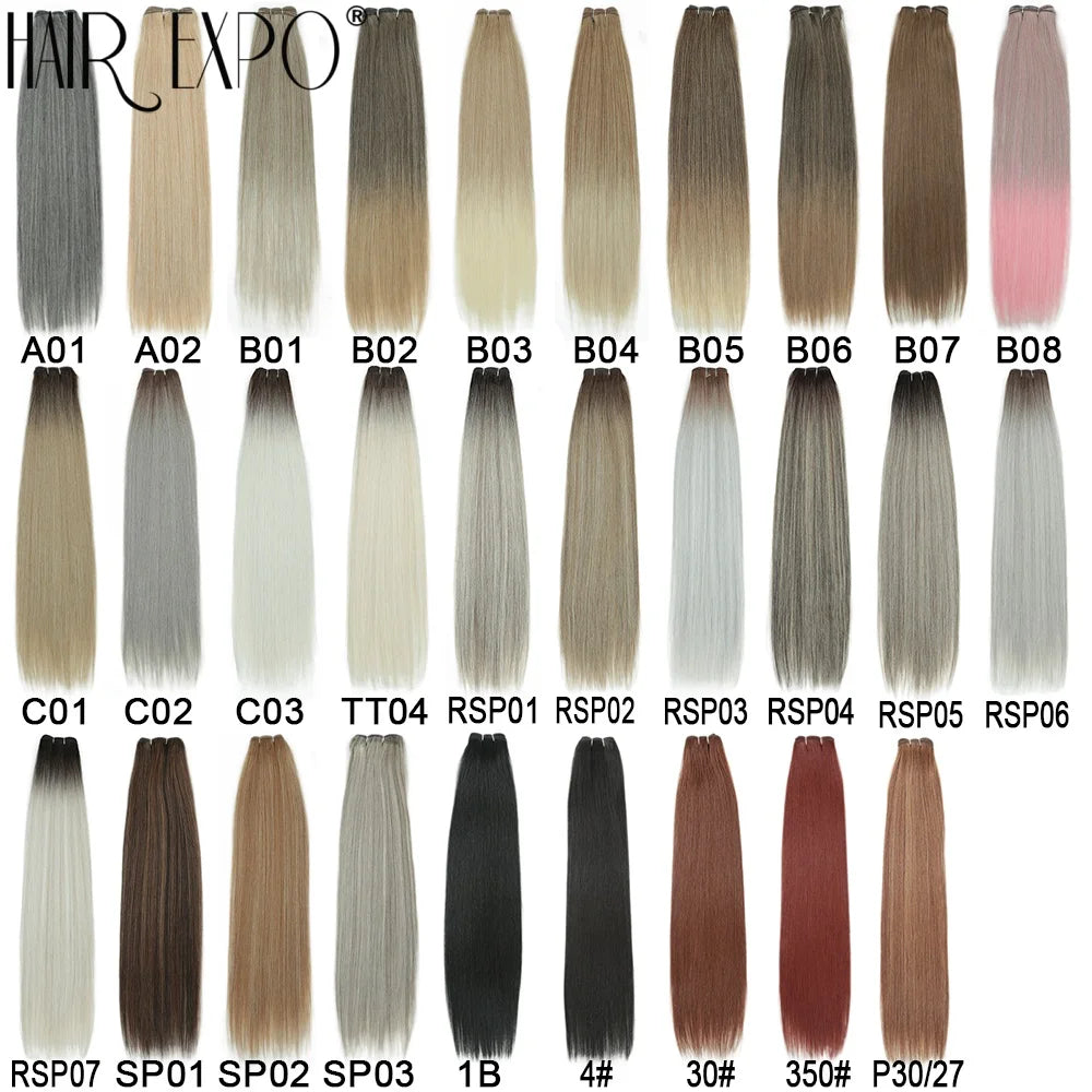 26" Bio Straight Hair Bundles Natural Soft Heat Resistant Fiber Synthetic Fiber Hair Extensions Protein Straight Hair Weave