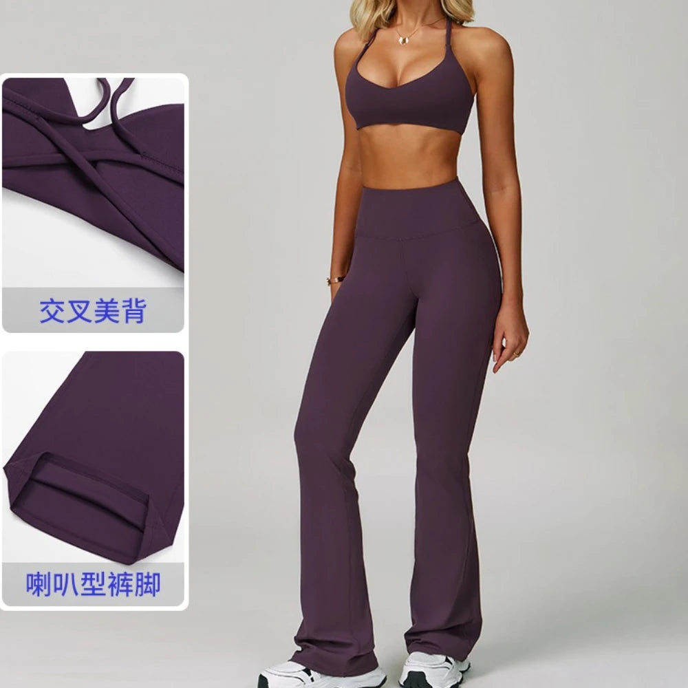 2Pcs Sets Women's Tracksuit Fitness Clothes Yoga Sets Sportswear Workout Bra High Waist Leggings Set Gym Clothing Sports Suits