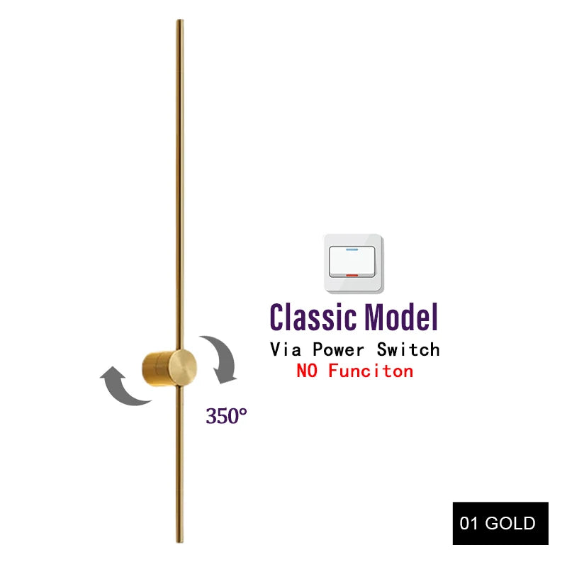2/1 PCS Modern Led Wall Lamp 350° Touch Switch Long Wall Light For Home Living Room Sofa Background Wall Sconce Lighting Fixture