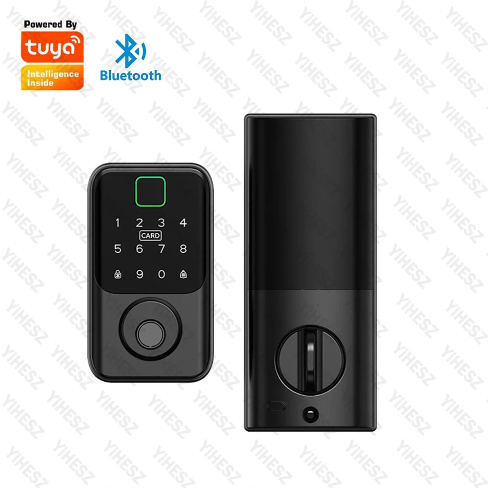 Tuya BLE Digital Electronic Smart Deadbolt Fingerprint Door Lock Password Card Key Unlock Keyless Entry For Smart Home