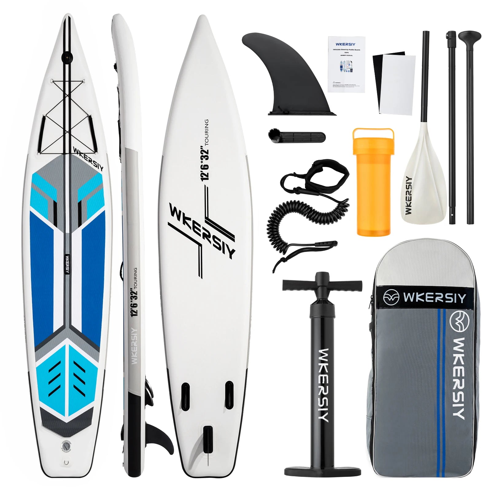 Inflatable Paddleboard Surfing Board 380cm Touring SUP 12'6 Paddle Board Cruising ISUP With Stand Up Paddle Board Accessories