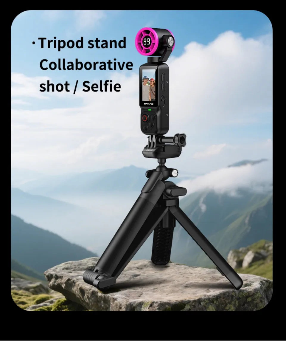 HD 2 in 1 Action Camera with 5 Speed High Speed Cooling Fan Video Recorder For Vlog YouTube Outdoor Shooting Handheld Action Cam