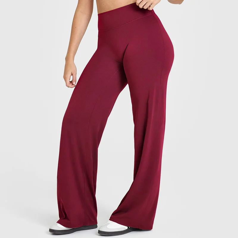 Straight Leg Yoga Pants Soft Butter Fabric Women Clothes Middle Waist Gym Pants Leggings Fitness Pilates Running Sports Trousers