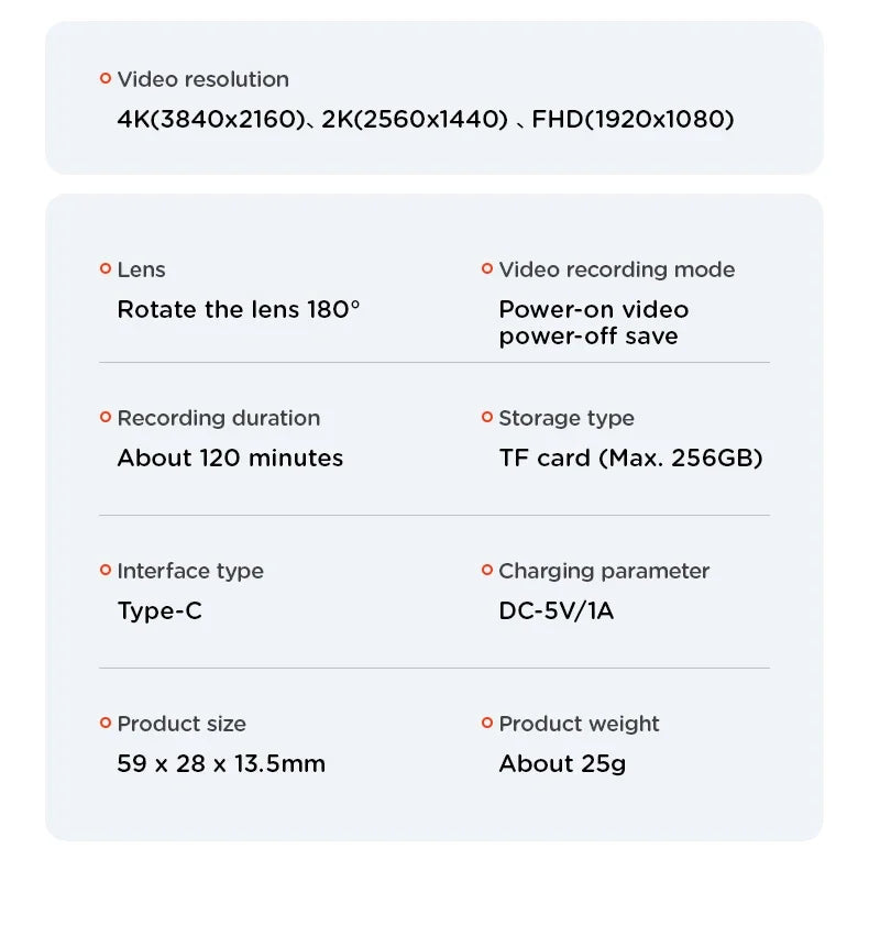 Full HD 4K Micro camera  portable recording equipment for riding motorcycles, bicycles, police law enforcement recorders, extrem