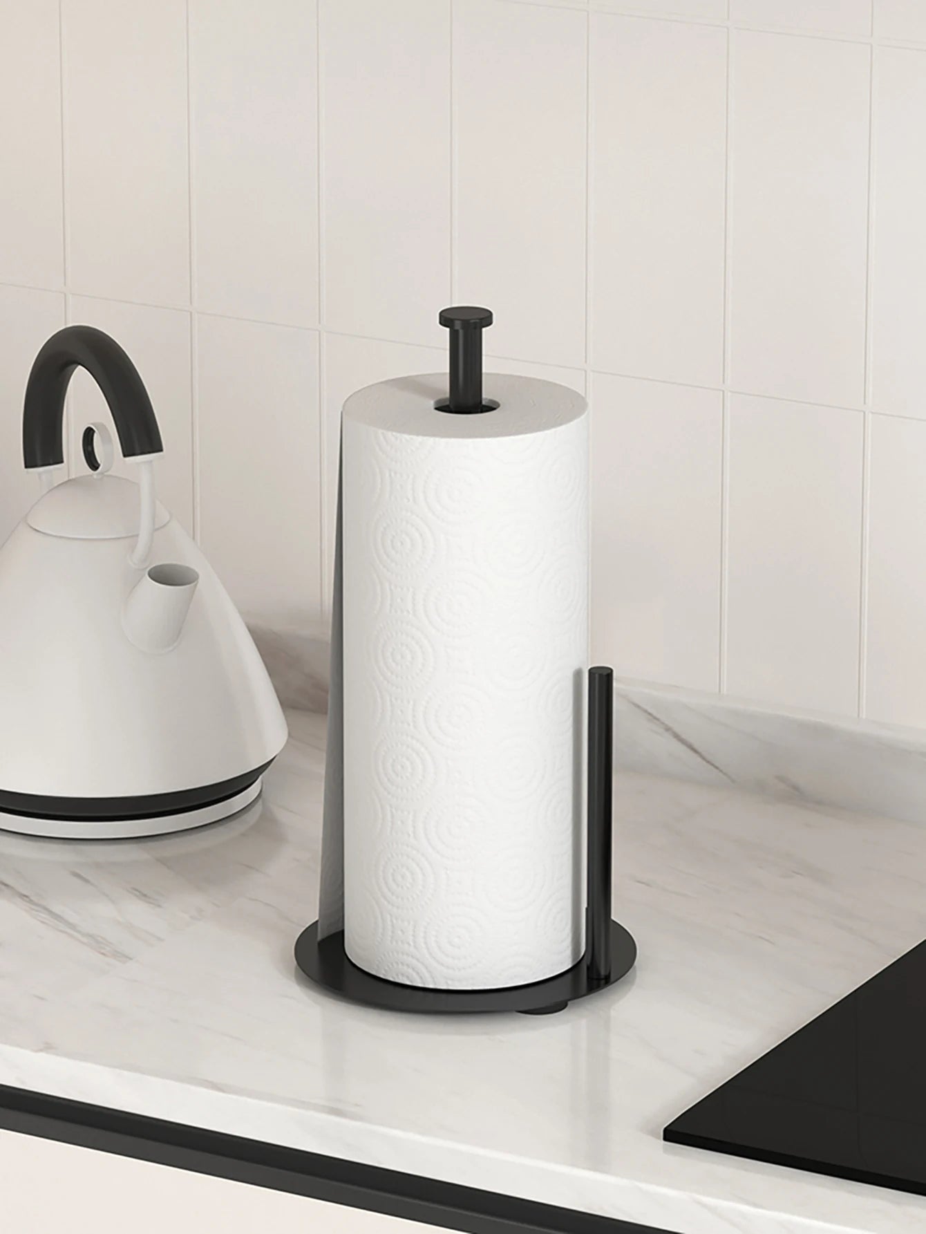 Kitchen Roll Holder with Weighted Base - Heavy-Duty Countertop Organizer, Space-Saving Design for Paper Towels, Kitchen supplies