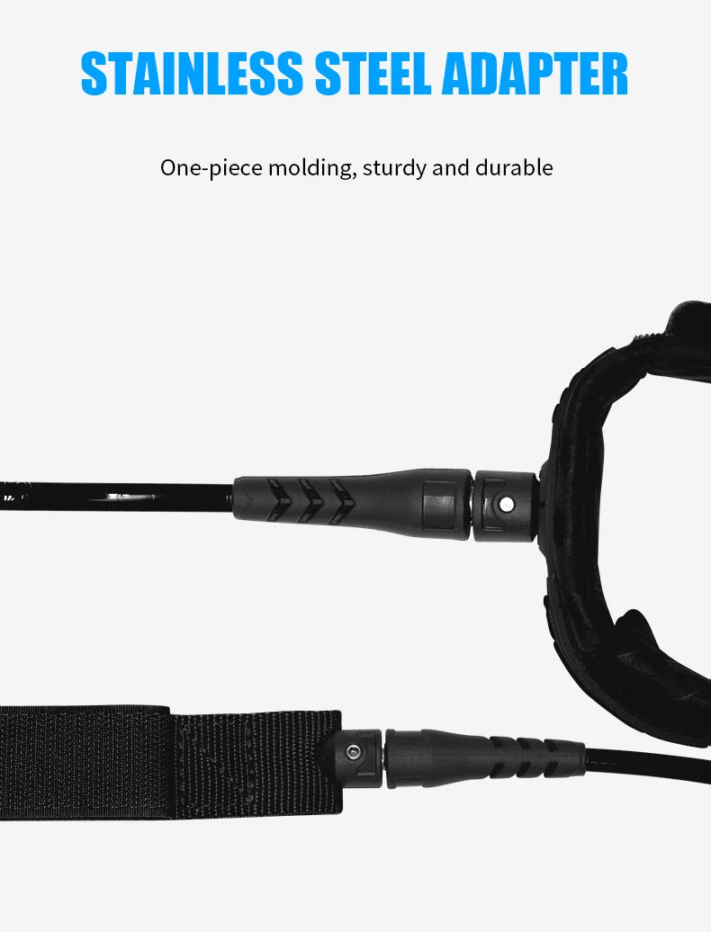KOETSU Colorful Surfboard Accessories Foot Rope Safety Leash 7mm Adjustable TPU Material Rope for Stand Up Paddle Board