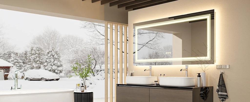 LUVODI 180cm Extra Large Wall Mounted Vanity Dressing Mirror Anti-Fog Dimmable Backlit with 3 Lighting Settings for Makeup And Shaving Horizontal/Vertical