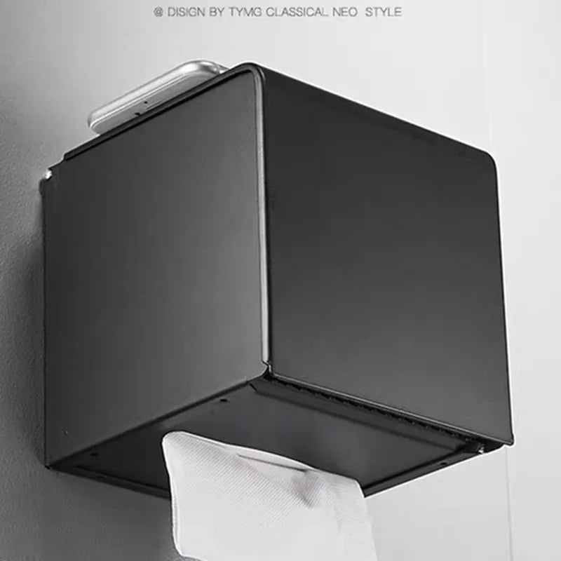 Toilet Paper Box phone Holder Gold Stainless Steel Roll Paper Rack Waterproof Paper Towel Holder Bathroom Black Tissue Box