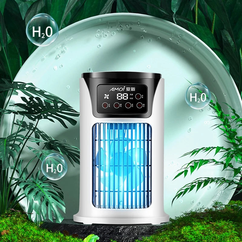Multifunctional Portable Air Cooler Cold Air-cooled Fan Small Humidification Air Conditioner Natural Fan for Home Office Desktop