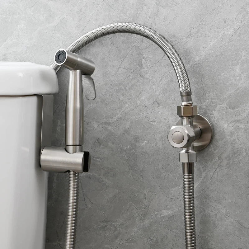 Stainless steel Bidet , toilet kit, portable faucet with stand, 3/8adapter,  toilet hose Used for personal and bathroom cleaning